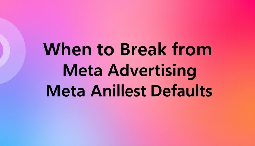 Meta Advertising Defaults graphic with dial icon and gradient background