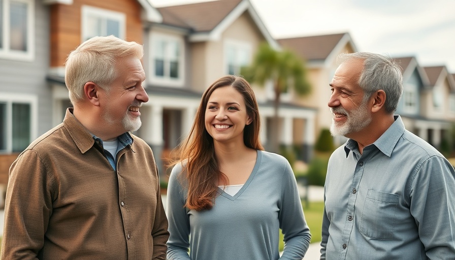 Real estate discussion in front of houses related to Buying Rental Properties Below Market Value