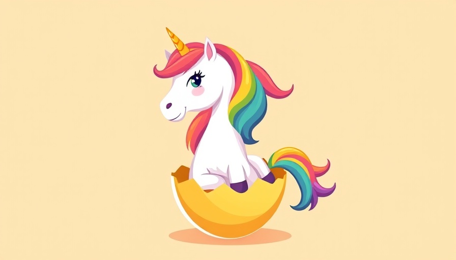 New tech unicorns January 2025 concept with unicorn hatching from egg