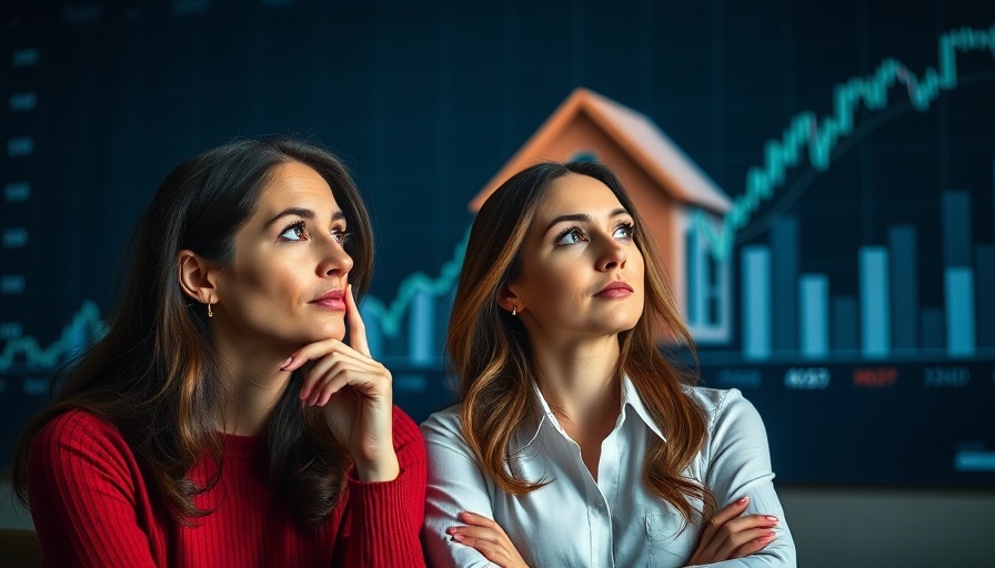 Women contemplating Real Estate vs. Stocks investments.