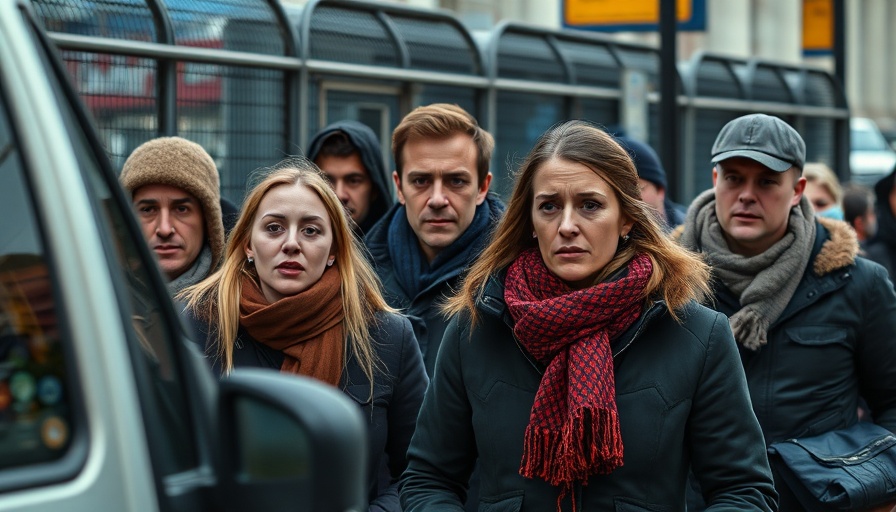 People attending Charlie Javice criminal trial, winter setting.