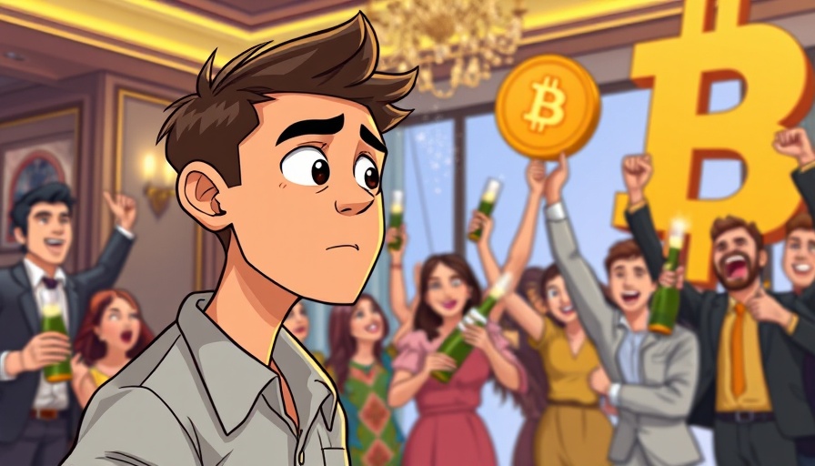 Cartoon depiction of Irrational Exuberance 2025 with Bitcoin celebration.