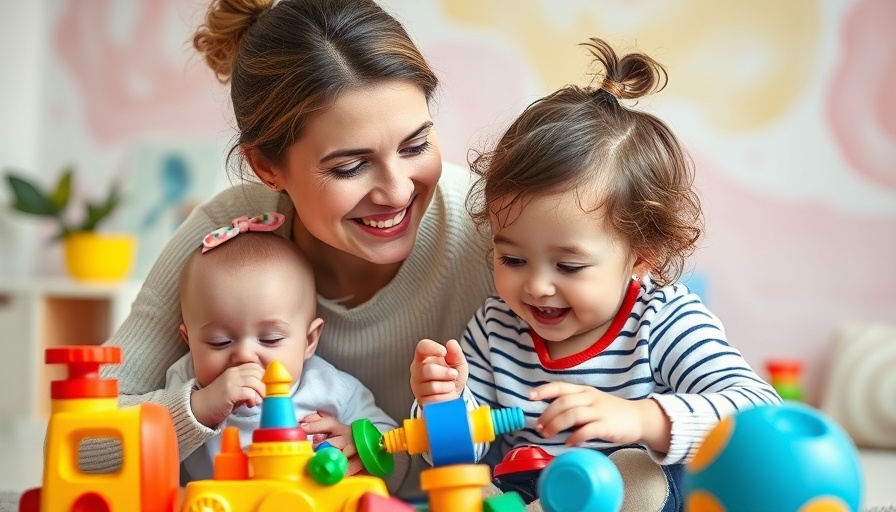 Mother and baby engaging with toys, influencer marketing focus.
