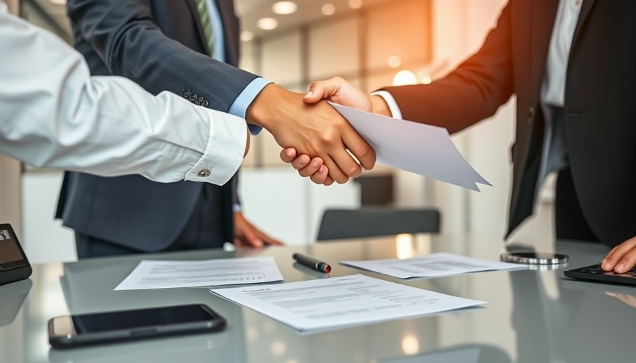 Business Loan Agreement Elements visualized in a professional handshake.