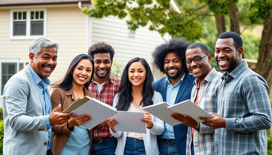 Diverse group discussing investing in hidden deals with a home background.