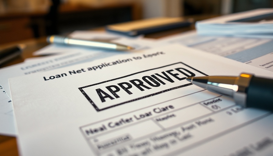 LLC loan application papers with approved stamp.