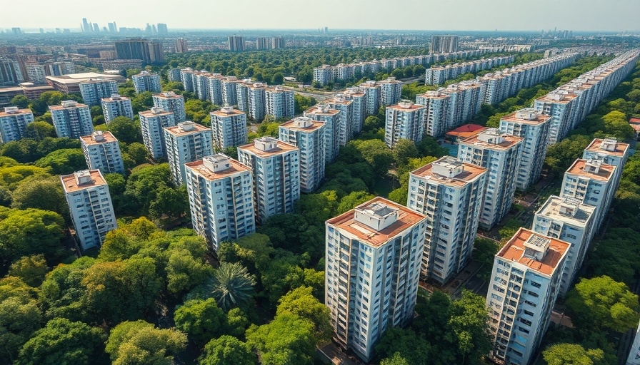 Impact of DOGE on Section 8 funding: urban residential aerial.