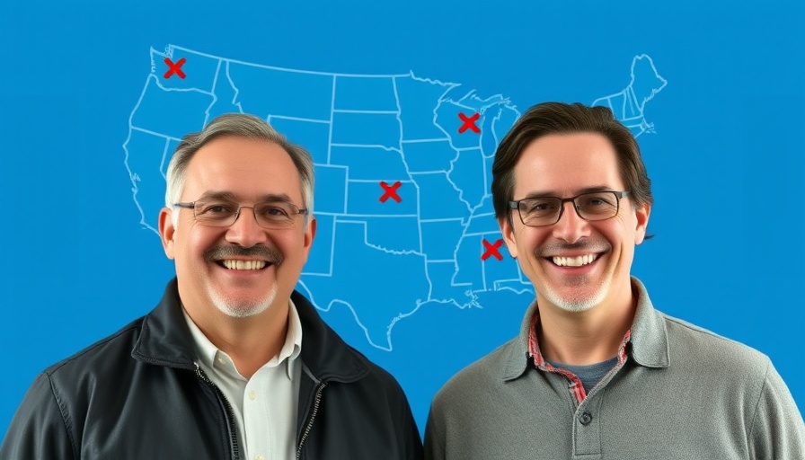 People with USA map and red Xs for best rental markets 2025.