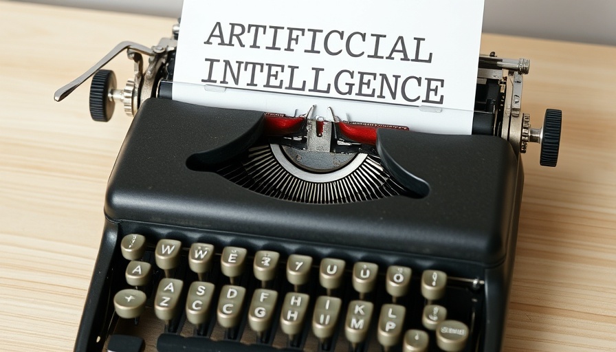 AI Tools Stipend vintage typewriter typing paper.