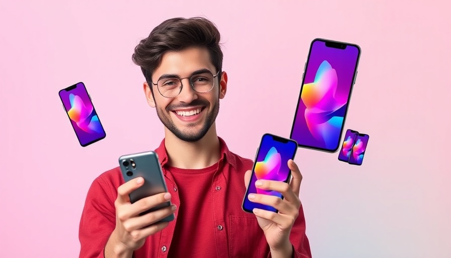 Influencer marketing strategies for mobile apps, man with smartphone.