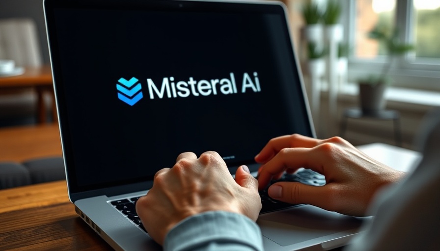 Laptop showing Mistral AI logo, a competitor to OpenAI.