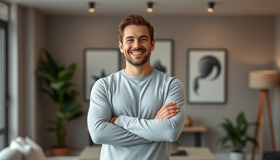 Man in home decor setting for social media marketing campaigns.