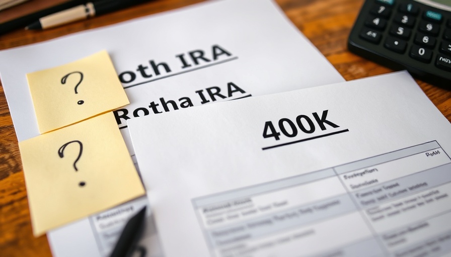 Roth IRA and 401k documents with question mark note.