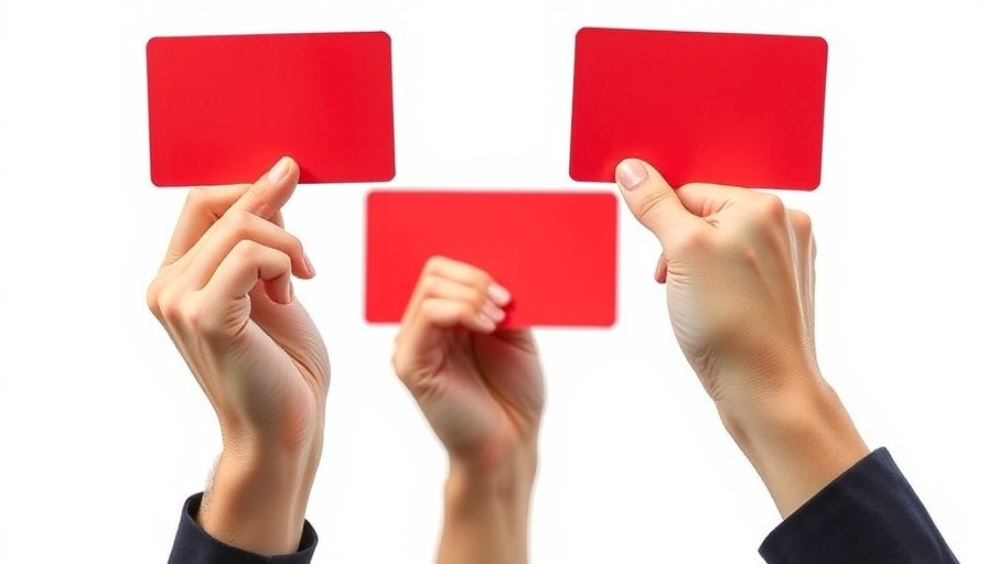 Hands holding red cards symbolizing NAR rules and reputation.