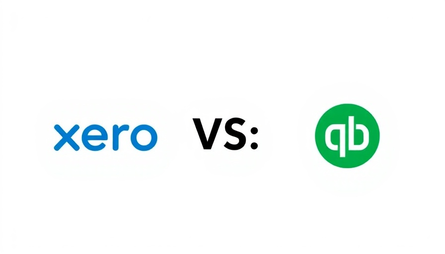 Minimalist Xero vs QuickBooks comparison graphic