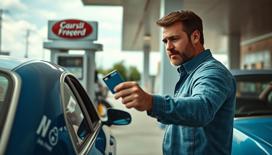 Man using fuel card to refuel car, Best Fuel Cards for Small Business 2025.