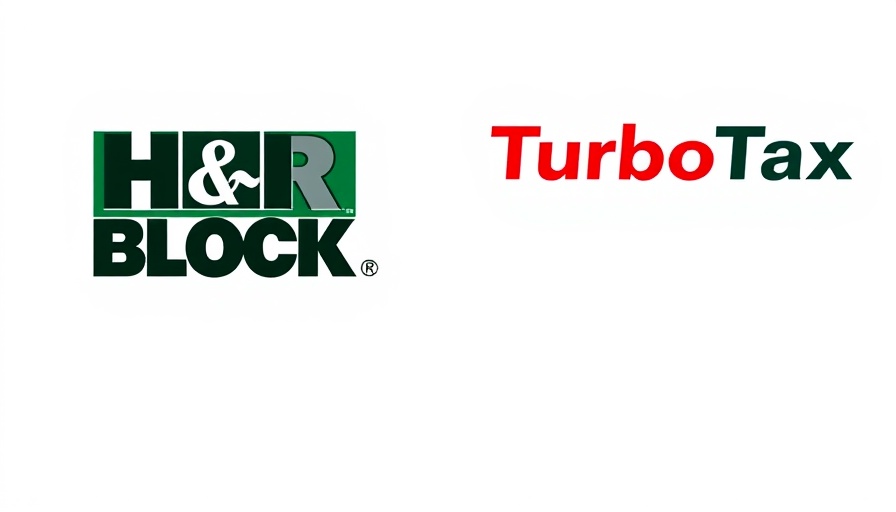 TurboTax vs H&R Block logo comparison on white background.