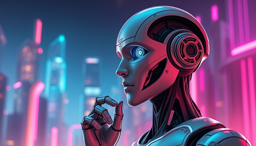 Futuristic robot in a cityscape, symbolizing AI Sentiment Analysis in 2025.