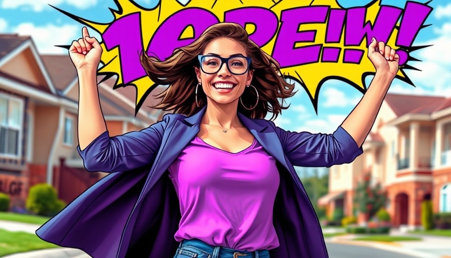 Women Empowering Women in Real Estate superhero theme, vibrant comic style.