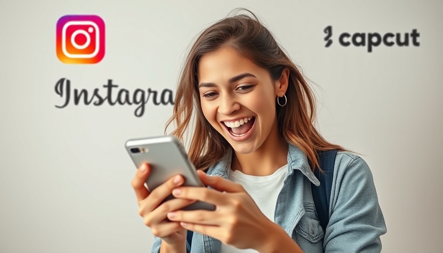 Excited woman using Instagram Edits video editing app on her phone.