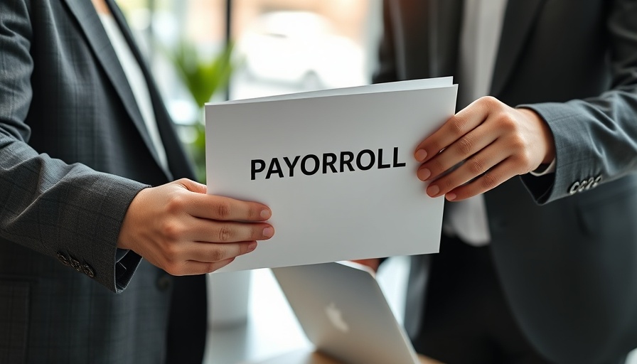 Close-up of hands exchanging payroll folder in an office setting, illustrating what is a payroll register.