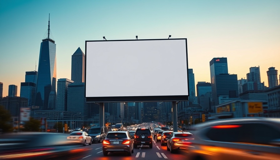 Evening cityscape with large blank billboard, Billboard Advertising Costs 2025.