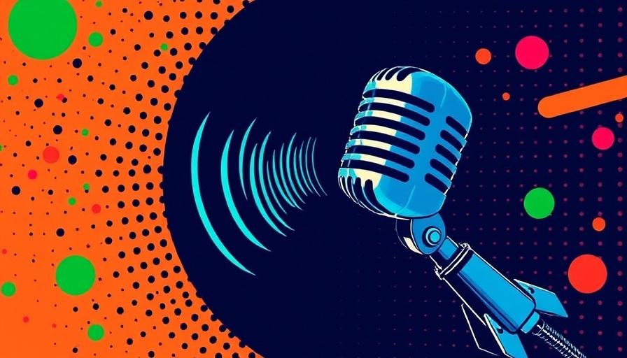 Retro blue microphone on an orange halftone background symbolizes Sesame AI model release.