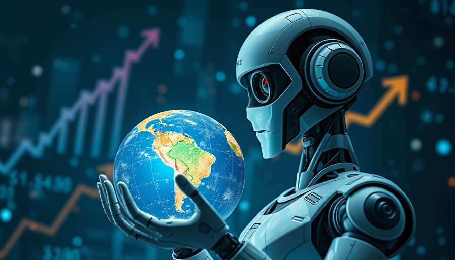 Futuristic robot with Earth globe, symbolizing Social Media Listening 2025.
