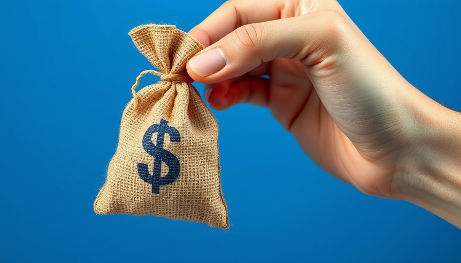 Unapplied cash payment depicted as dollar sack in hand.