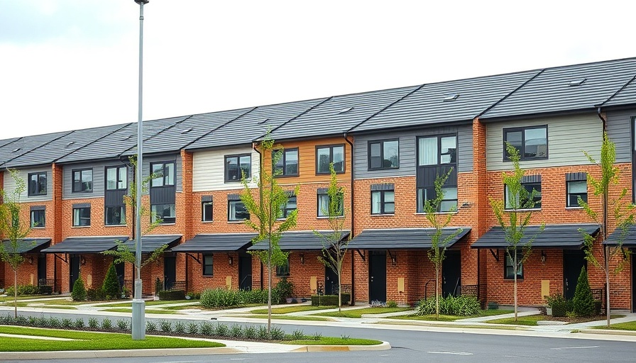 Modern townhouses front view highlighting real estate investment risks.