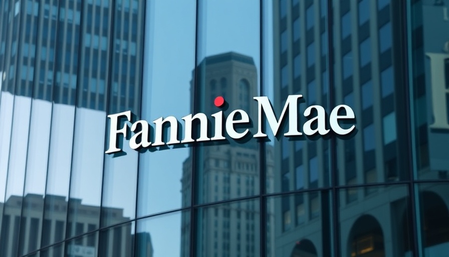 Fannie Mae logo on modern building, showcasing leadership change.