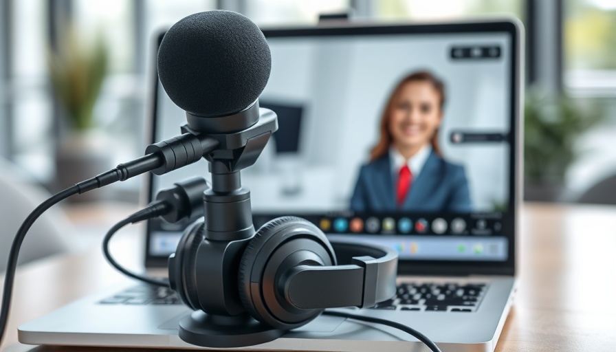 Close-up of best video conferencing equipment on laptop for small business.