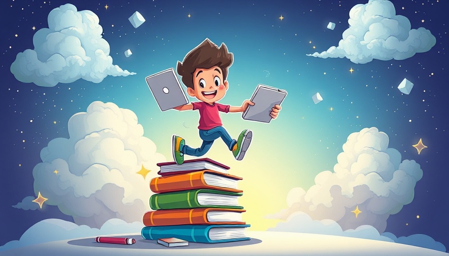 Cartoon figure running with a laptop for Master's Degree in Software Development.