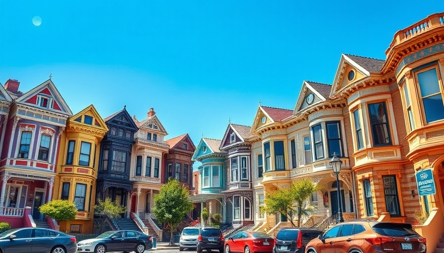 Colorful Victorian houses in a row on a sunny day, Red State vs. Blue State Home Price Growth