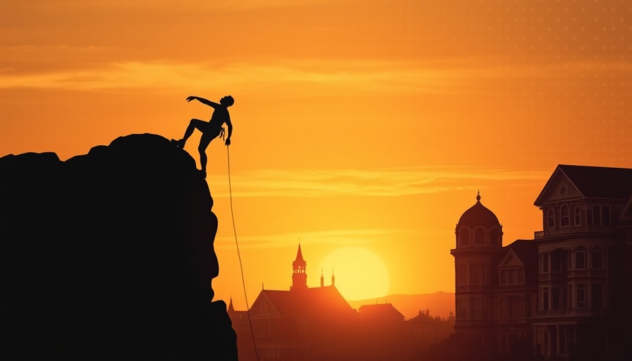 Climber silhouette against Victorian homes, representing top agents control listings.