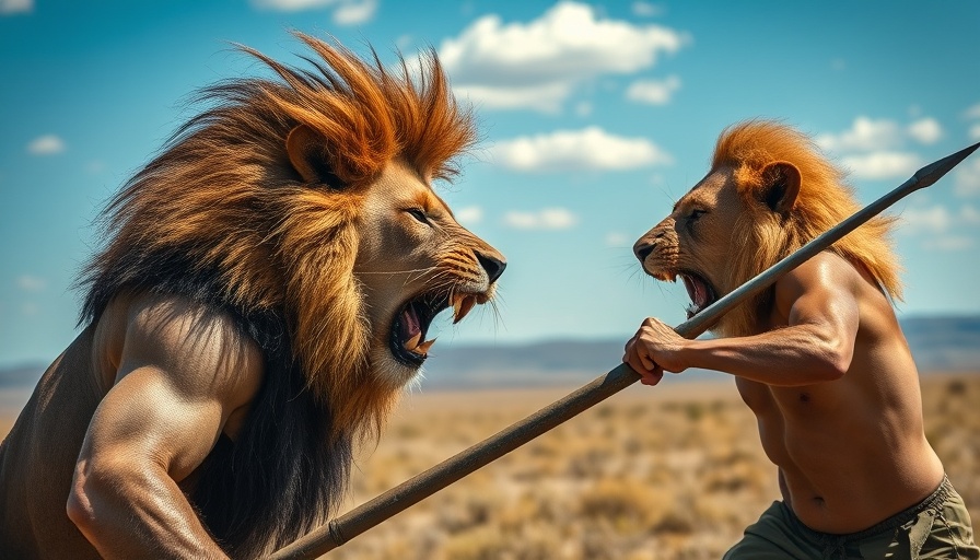 Close encounter with a lion in a deadly savanna setting.