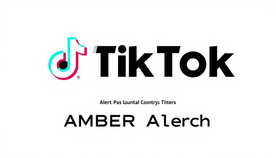 Graphic of TikTok AMBER Alerts launch promotion on a white and teal background.