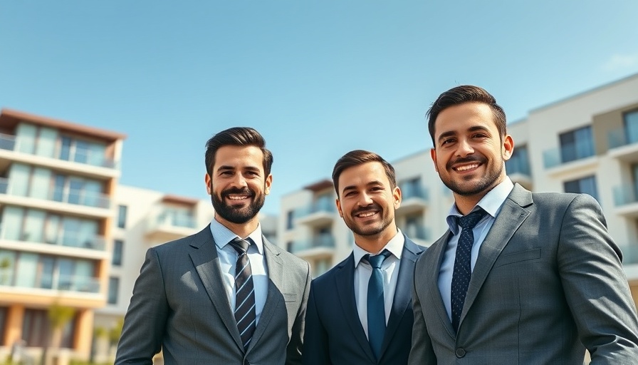 Modern rental properties investing method image with smiling professionals.