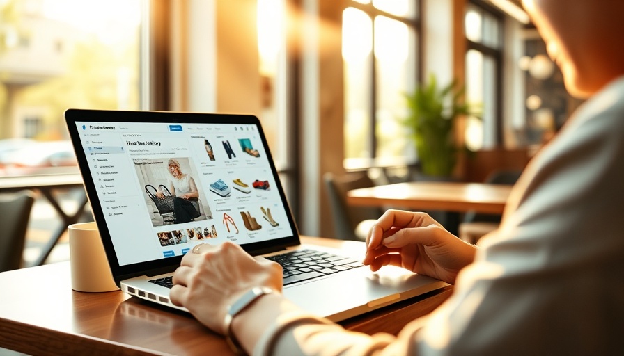 Woman using laptop for online shopping in cafe, Best Free Ecommerce Website Builders 2025.