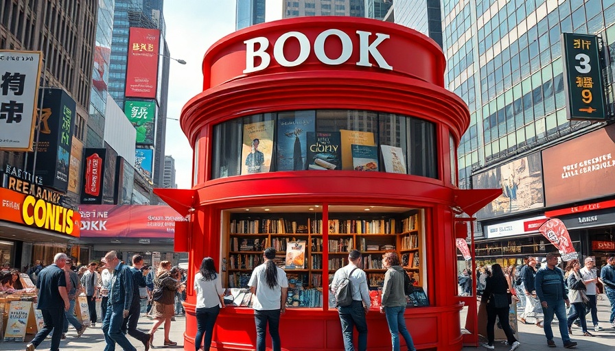 Innovative pop-up shop ideas for small businesses: vibrant city book shop.