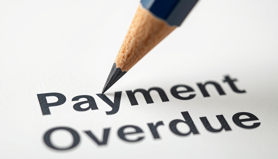 Close-up of pencil tip on 'Payment Overdue' document.