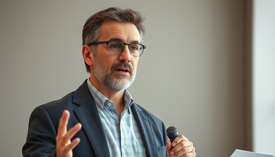 Middle-aged man discussing important ads metrics.