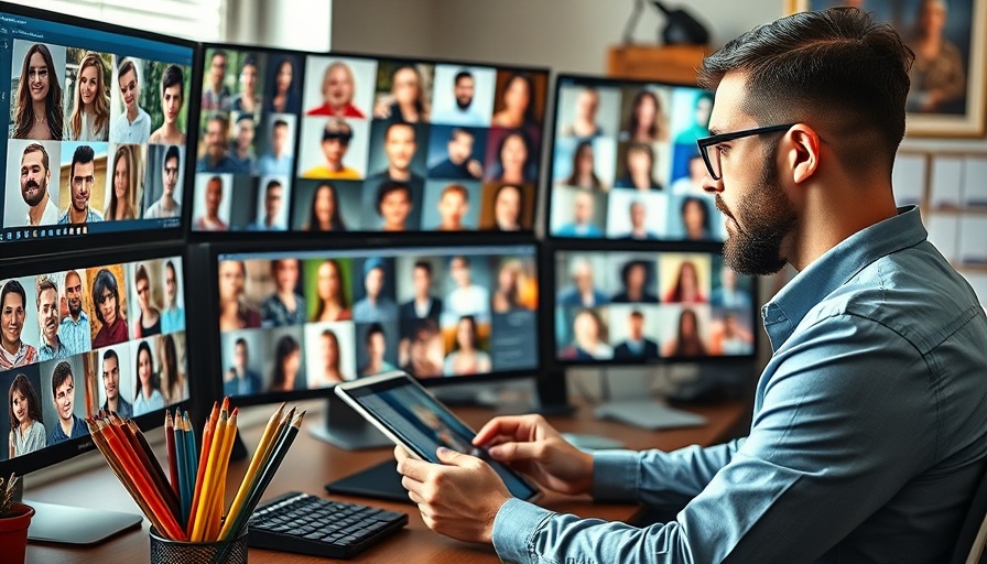 AI is not replacing you but freeing you: Professional analyzing photos on multiple monitors.