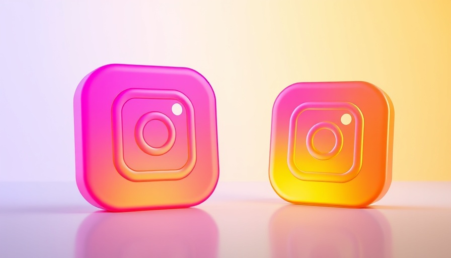2025 Instagram Algorithm concept with vibrant 3D icons against pastel surface.
