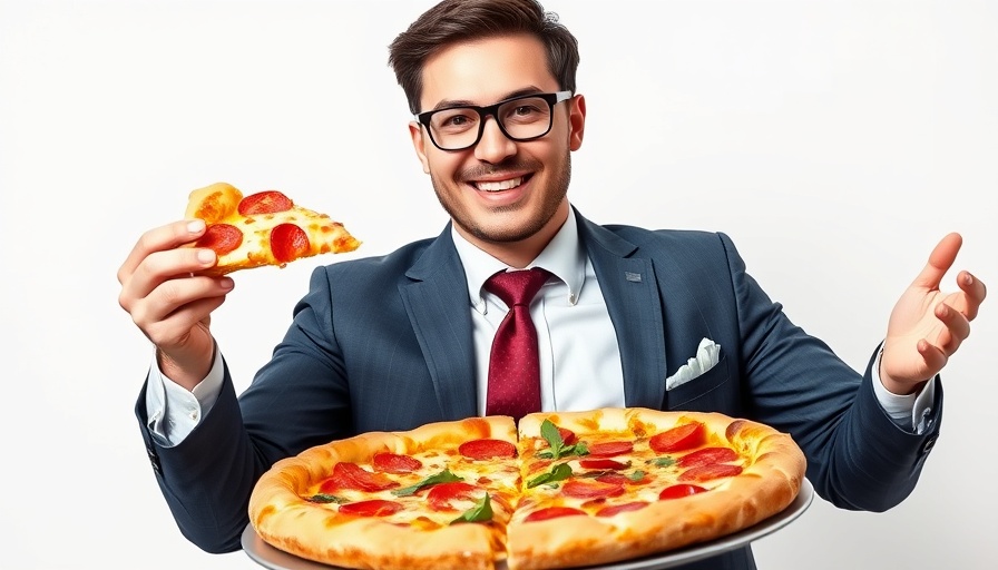 Confident man holding pizza, showcasing influencer marketing strategies for restaurants.