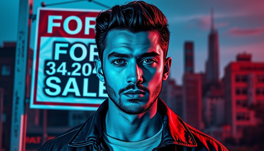 Stylized image of real estate sale sign and person, exclusionary practices theme.