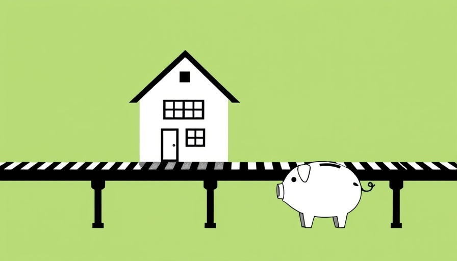 Illustration of falling real estate commissions with house and piggy bank.