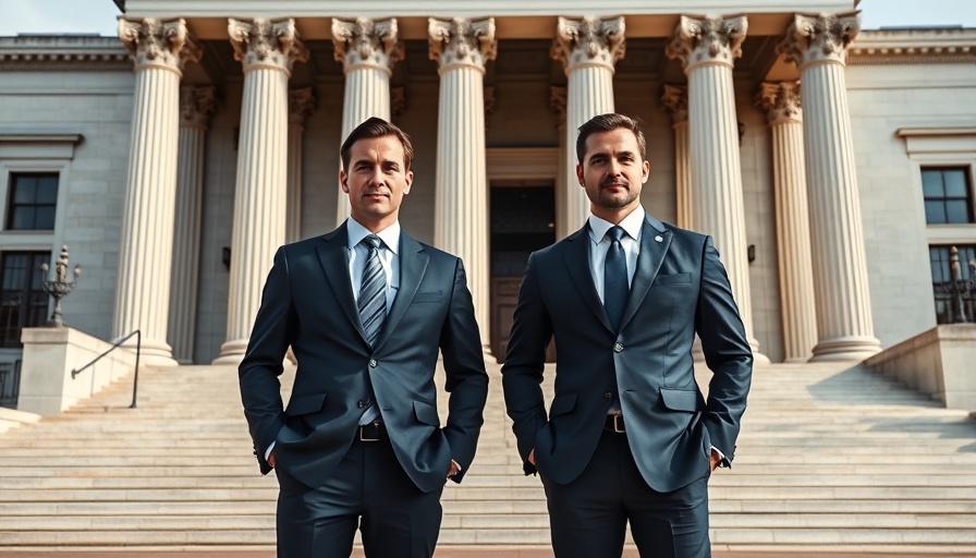 Businessmen posing outside a courthouse, Alexanders counterclaim against Side Inc.