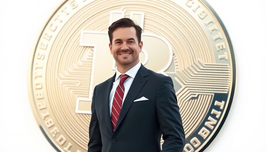 Professional businessman promoting best social media marketing strategies for crypto brands.