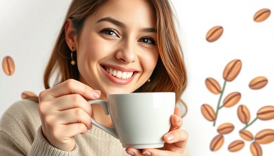 Smiling woman with coffee, Specialty Coffee and Tea Social Media Campaigns.